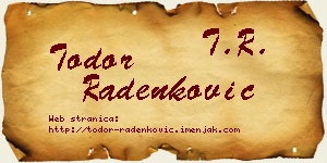 Todor Radenković vizit kartica